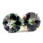 925 Sterling Silver Post Earrings, Mystic Fire Topaz, SE212
