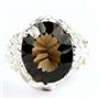 925 Sterling Silver Ladies Filigree Ring, Smoky Quartz, SR114