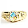 10K, 14K or 18K Gold Men's Nugget Ring, Mercury Mist Topaz, R368