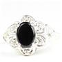 925 Sterling Silver Ladies Ring, Black Onyx, SR125