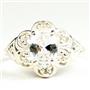 925 Sterling Silver Ladies Filigree Ring, Cubic Zirconia (Clear CZ), SR125
