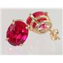 14k Gold Post Earrings, Created Ruby, E102