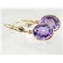 14k Gold Leverback Earrings, Amethyst, E201