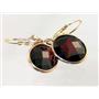 14k Gold Leverback Earrings, Mozambique Garnet, E201