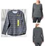 Kirkland Women's Active Pullover Top Sweatshirt Heather Dark Gray Sz S NWT