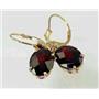 14K Gold Leverback Earrings, Mozambique Garnet, E107