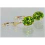 14k Gold Leverback Earrings, Peridot, E107