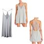 FLORA NIKROOZ Kat Lace Trim Knit Chemise Heather Gray Size S New