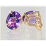 14k Gold Post Earrings, Amethyst, E102