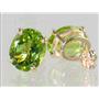 14k Gold Post Earrings, Peridot, E102