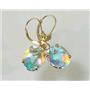 14k Gold Leverback Earrings, Mercury Mist Topaz, E207