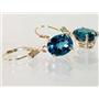 Custom Listing: 14K Gold Leverback Earrings, London Blue Topaz, E107