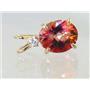 P022, Twilight Fire Topaz 14K Gold Pendant w/accent