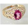 10K, 14K or 18K Gold Ladies Ring, Pure Pink Topaz, R113