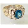 10K, 14K or 18K Men's Gold Ring, Swiss Blue Topaz, R168