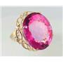 10K, 14K or 18K Gold Ladies Ring, Pure Pink Topaz, R068