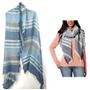 Steve Madden Speckle Striped Blanket Travel Wrap Scarf Navy OS New