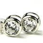 925 Sterling Silver Leverback Earrings, 1 ct Cubic Zirconia, SE018
