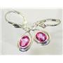 925 Sterling Silver Leverback Earrings, Pure Pink Topaz, SE008