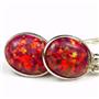925 Sterling Silver Leverback Earrings, Created Red/Brown Opal, SE101