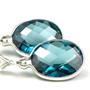 925 Sterling Silver Leverback Earrings, London Blue Topaz, SE101