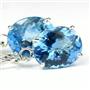 925 Sterling Silver Leverback Earrings, Swiss Blue Topaz, SE107
