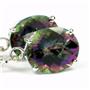 925 Sterling Silver Earrings, Mystic Fire Topaz, SE207