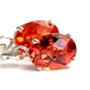 925 Sterling Silver Leverback Earrings, Created Padparadscha Sapphire, SE007