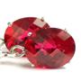 925 Sterling Silver Leverback Earrings, Crimson Topaz, SE107