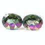 925 Sterling Silver Post Earrings, Mystic Fire Topaz, SE102