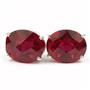 925 Sterling Silver Post Earrings, Created Ruby, SE202