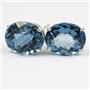 925 Sterling Silver Post Earrings, London Blue Topaz, SE202