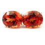 925 Sterling Silver Post Earrings, Created Padparadscha Sapphire, SE202