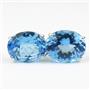925 Sterling Silver Post Earrings, Swiss Blue Topaz, SE202