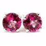 925 Sterling Silver Post Earrings, Pure Pink Topaz, SE012