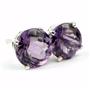 925 Sterling Silver Post Earrings, Amethyst, SE112