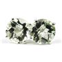 14k Gold Post Earrings, Green Amethyst, E112