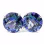 14k Gold Post Earrings, Neptunes Garden Topaz, E112