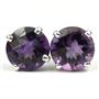 925 Sterling Silver Post Earrings, Amethyst, SE212