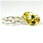 925 Sterling Silver Leverback Earrings, Golden Yellow  CZ, SE107