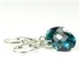 925 Sterling Silver Leverback Earrings, Paraiba Topaz, SE107