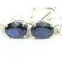 925 Sterling Silver Threader Earrings, Created Blue Sapphire, SE003