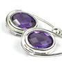 925 Sterling Silver Leverback Earrings, Amethyst, SE008