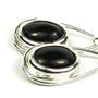 925 Sterling Silver Leverback Earrings, Black Onyx, SE008