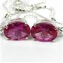 925 Sterling Silver Threader Earrings, Created Pink Sapphire, SE003