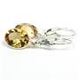 925 Sterling Silver Leverback Earrings, Citrine, SE101
