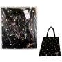 Jenni Cotton Black Tote Bag Gold Stars & "Believe" 13" x 15" New