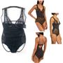 Calvin Klein Black Medallion Lace Bodysuit Black QF5439 Choose Size New