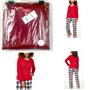 Family Pjs Womens 2pc Mix It Top & Flannel Pants Pajama Set Stewart Plaid XS New