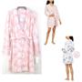 Charter Club Floral Print Cotton Knit Robe Sketched Blooms Size L New